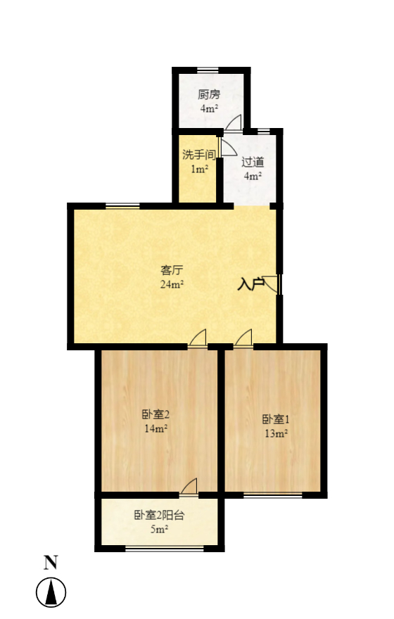 省水院宿舍  2室2厅1卫   90.00万室内图1