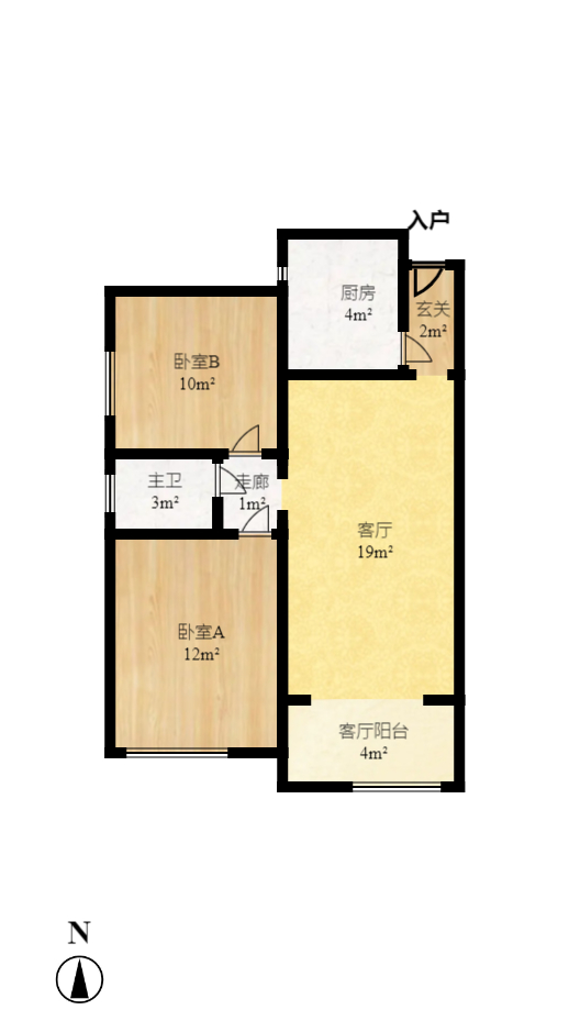 湘水熙园  2室2厅1卫    86.2万室内图1