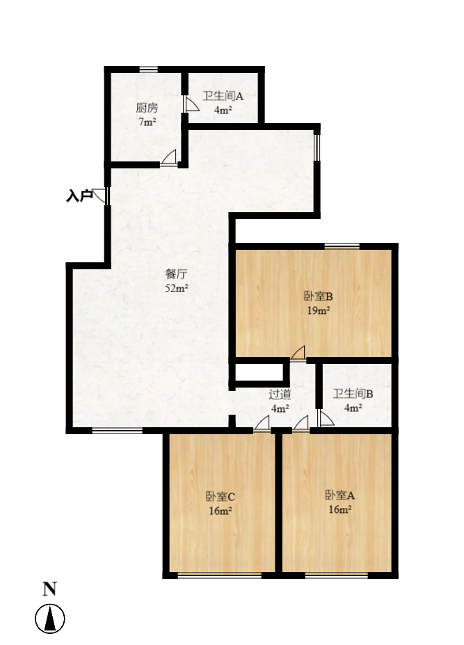 富湘园  3室2厅2卫    83.8万室内图1