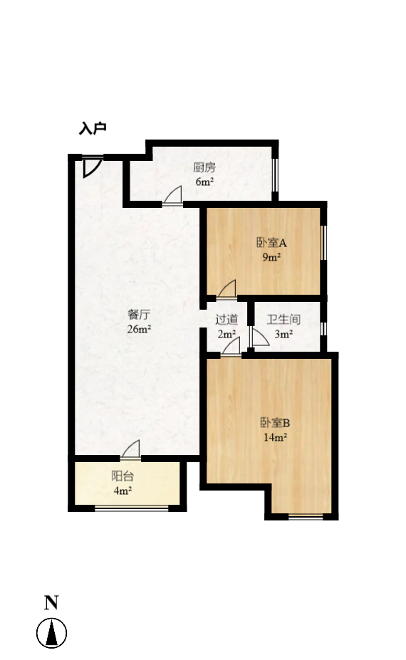 旺德府恺悦国际  2室2厅1卫    64.0万 旺德府恺悦国际  2室2厅1卫    64.0万户型图