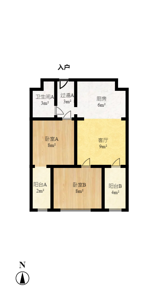 才子嘉都  2室1廳1衛(wèi)    39.8萬(wàn)室內(nèi)圖1