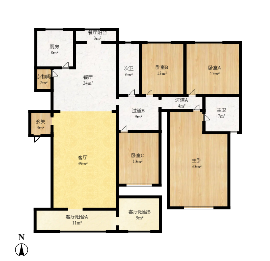 八方小区D区  4室2厅1卫   599.40万室内图1