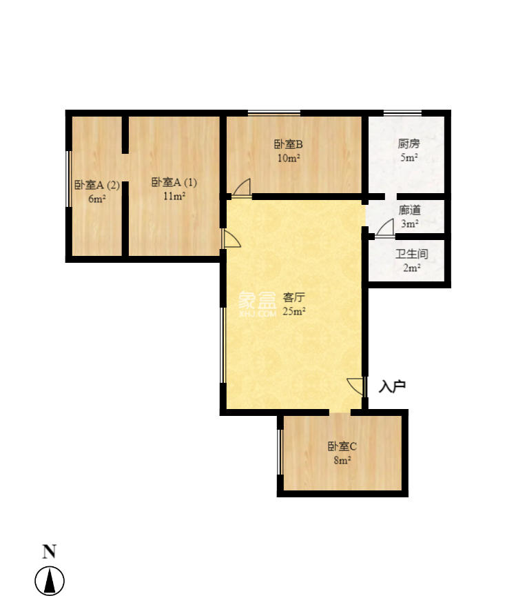 白沙公寓  3室1厅1卫   65.00万室内图1