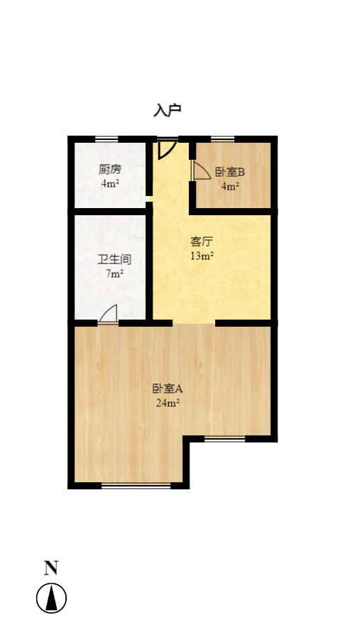 工商所宿舍（上碧湘街30号）  2室1厅1卫    39.0万室内图1