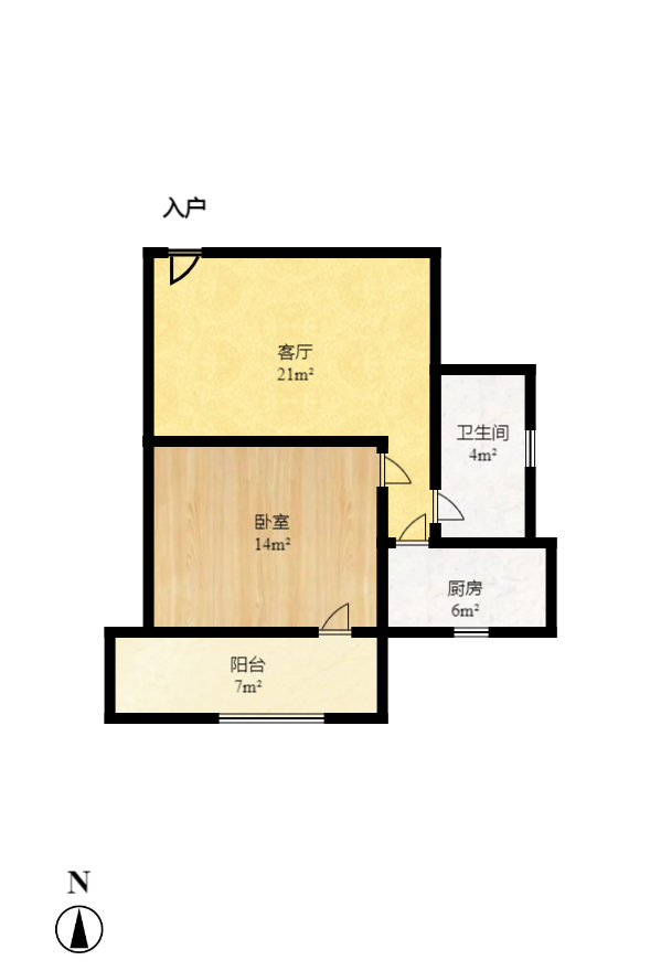 广厦新村 1室1厅1卫 30.0万 广厦新村 1室1厅1卫 30.0万户型图