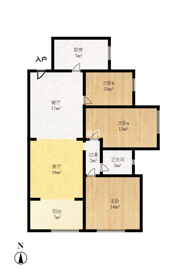 珠江东方明珠（新地东方明珠）三期  3室2厅1卫    61.8万