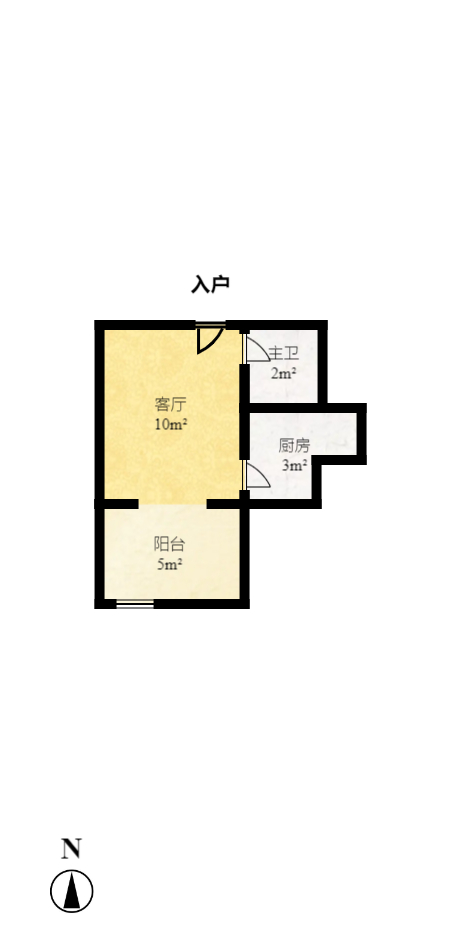 湖湾世景  1室1厅1卫   22.80万室内图1