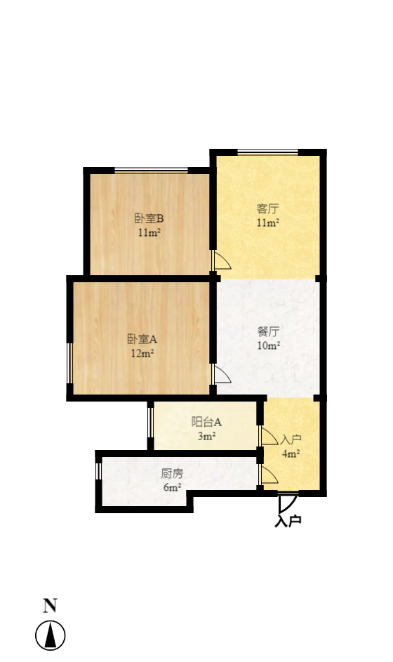 长房半岛蓝湾（观山月）  2室2厅1卫    60.8万室内图1