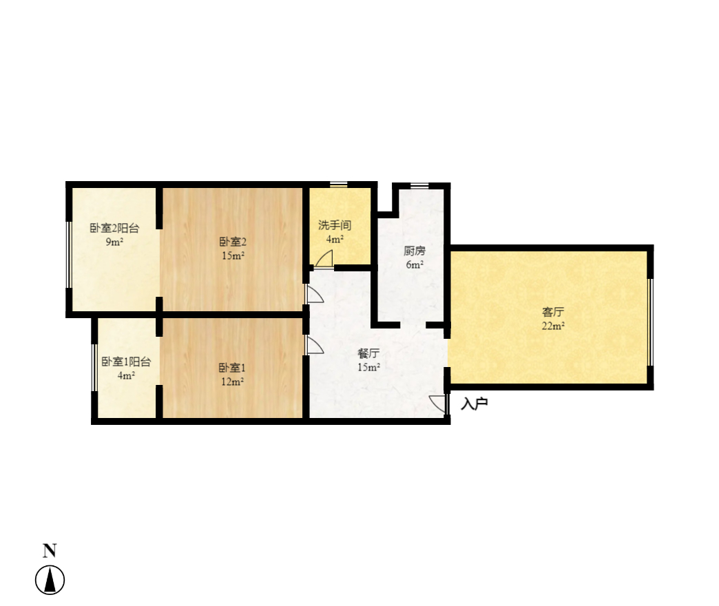 白沙苑  2室1厅1卫   61.00万室内图1