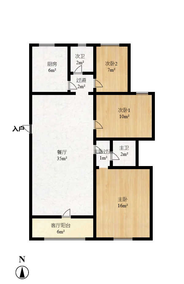 桔洲新苑（观沙岭）  3室2厅2卫   53.80万室内图1