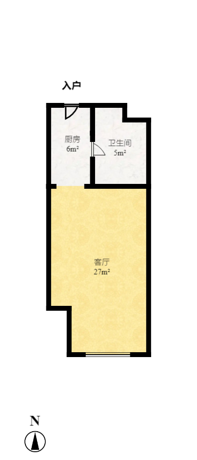 汇景发展环球中心  1室1厅1卫   75.00万室内图1
