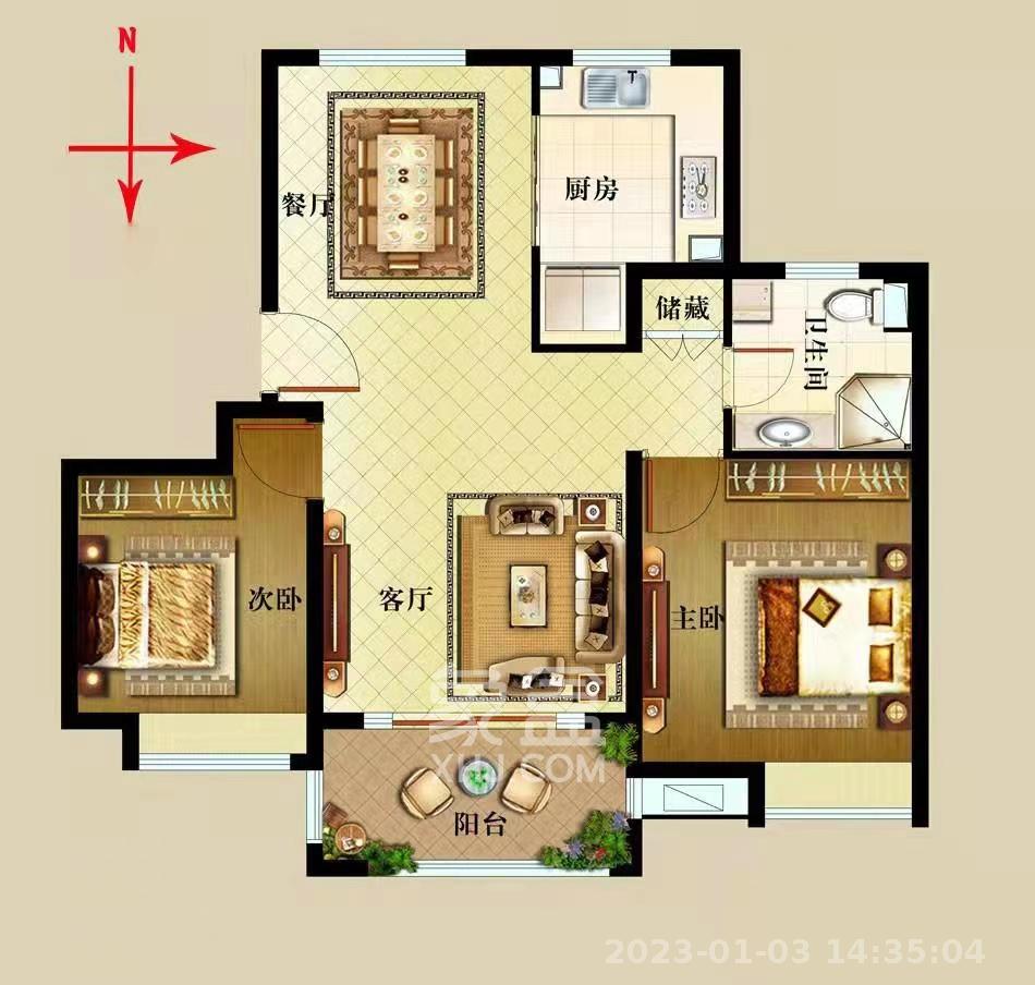 东茅街散盘 2室1厅1卫 2200.0元/月 东茅街散盘 2室1厅1卫 2200.0元/月户型图