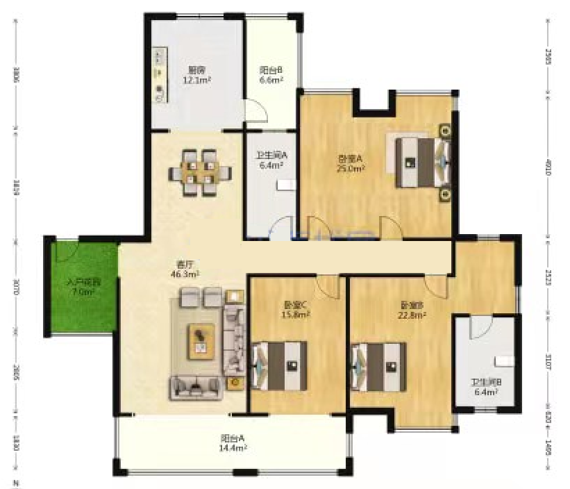 金水湾 4室2厅2卫 105.0万 金水湾 4室2厅2卫 105.0万室内图