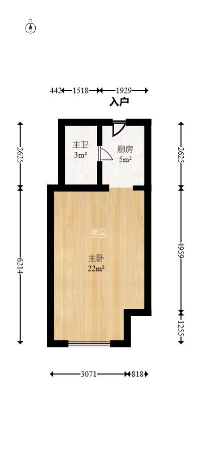 中海新城熙岸（中信新城五期）  1室1厅1卫   30.00万