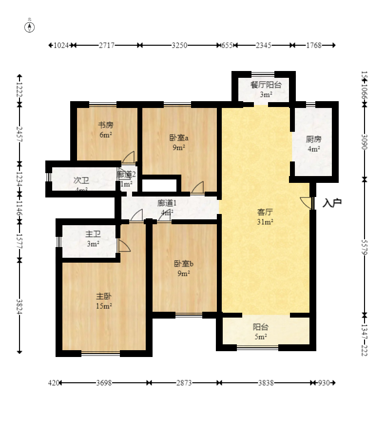 卓越淺水灣  4室2廳2衛(wèi)    239.0萬室內(nèi)圖1
