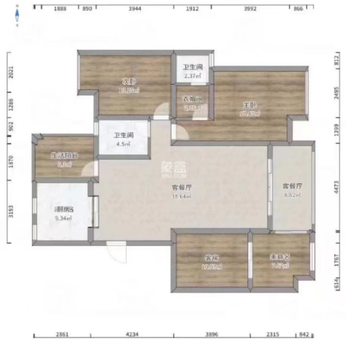 山水文园 3室2厅2卫 72.8万 山水文园 3室2厅2卫 72.8万室内图