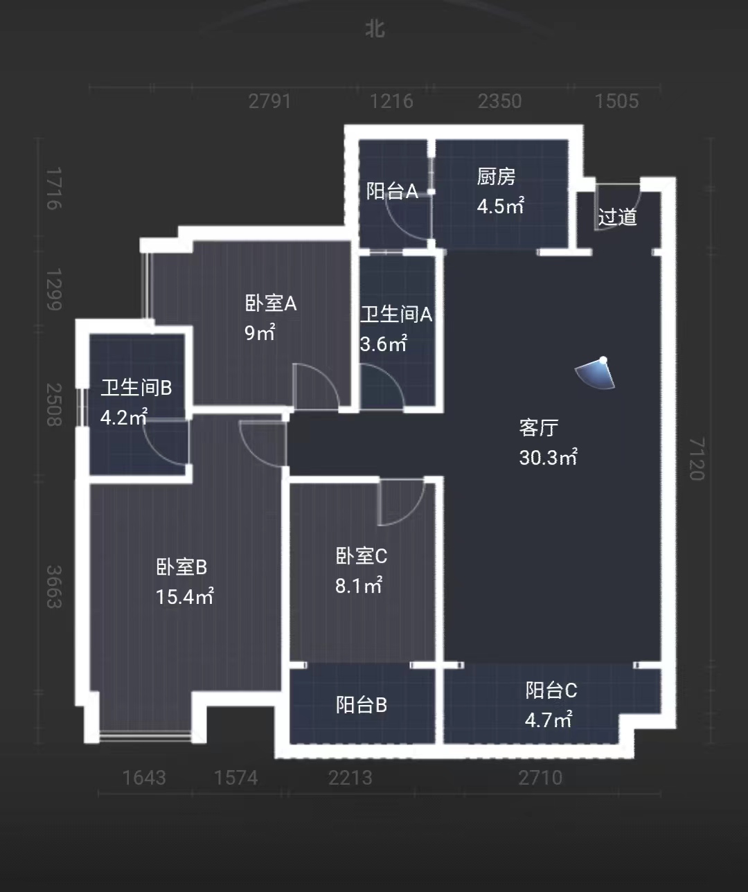 奥园广场  3室2厅2卫   90.00万