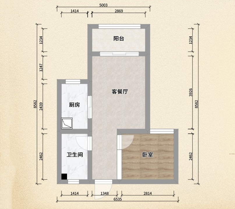 山水豪庭  1室1厅1卫   30.00万