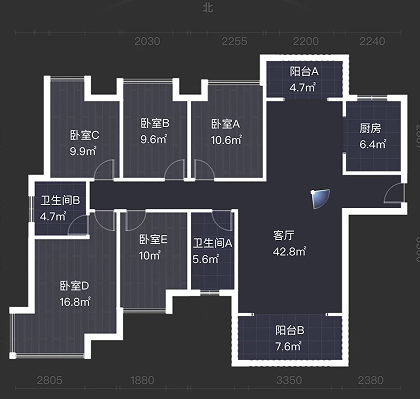 山水豪庭  5室2厅2卫   75.80万