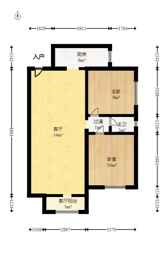 时代星空  2室2厅1卫    52.9万 时代星空  2室2厅1卫    52.9万户型图