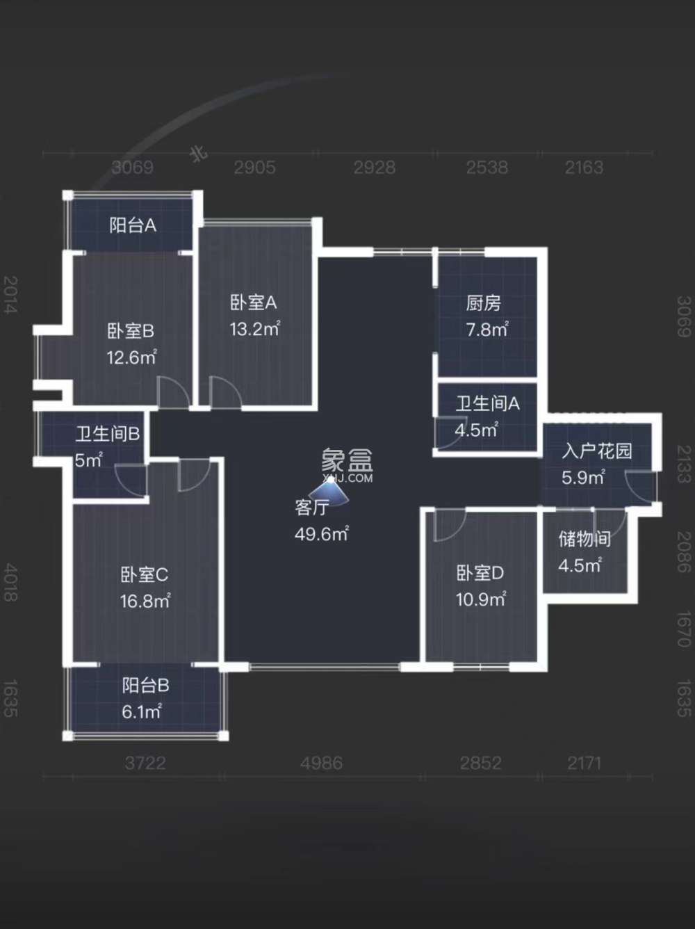 流金岁月-华晨国际  4室2厅2卫    168.0万