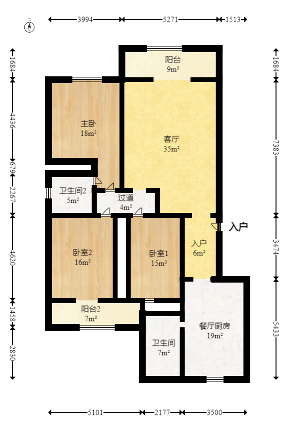 景香苑  3室2厅2卫    126.0万室内图1