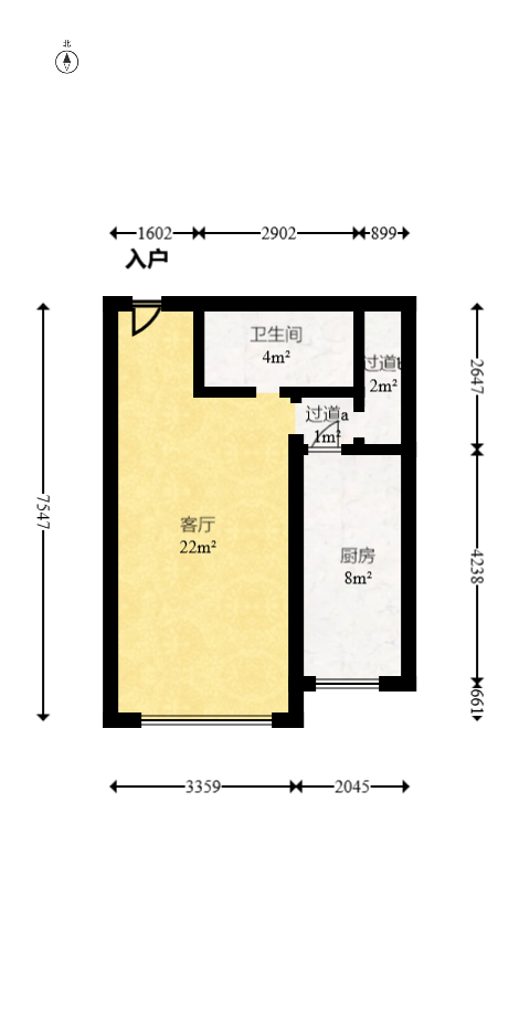湘水郡（兴旺小爱同学）  2室1厅1卫   41.00万室内图1
