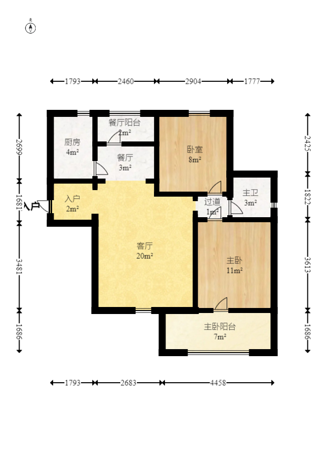 山水湾 2室2厅1卫 70.0万 山水湾 2室2厅1卫 70.0万户型图