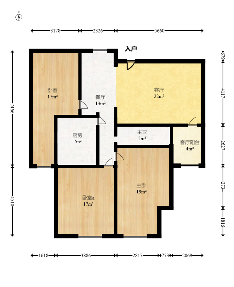 三一街区 3室2厅1卫 75.72万 三一街区 3室2厅1卫 75.72万户型图