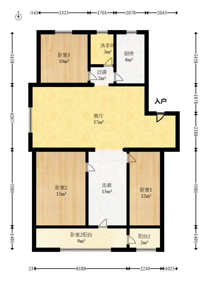 砂子塘社区 3室2厅2卫 87.8万 砂子塘社区 3室2厅2卫 87.8万户型图