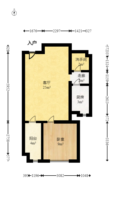 加加大街（华景苑）  1室1厅1卫    39.4万室内图1
