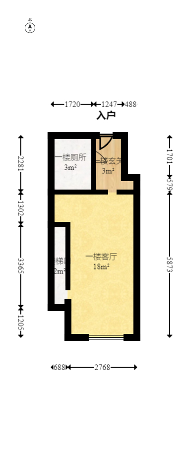 兰亭湾畔  1室1厅1卫   32.00万室内图1