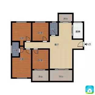 中天会展城B区 2室2厅1卫 2800.00元/月 中天会展城B区 2室2厅1卫 2800.00元/月户型图