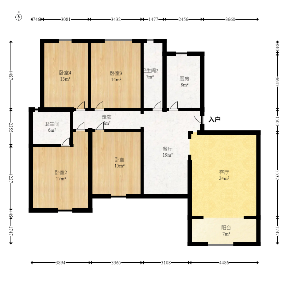湖南有色地质勘查局宿舍（榔梨镇）  4室2厅2卫    103.99万室内图1