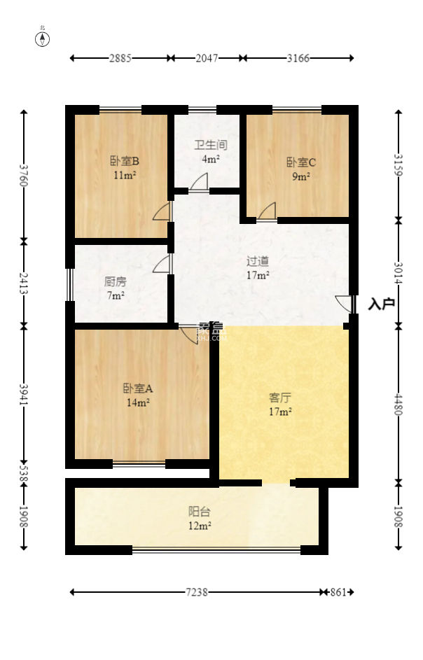 湖南省機(jī)關(guān)事務(wù)管理局  3室2廳1衛(wèi)   75.00萬(wàn)