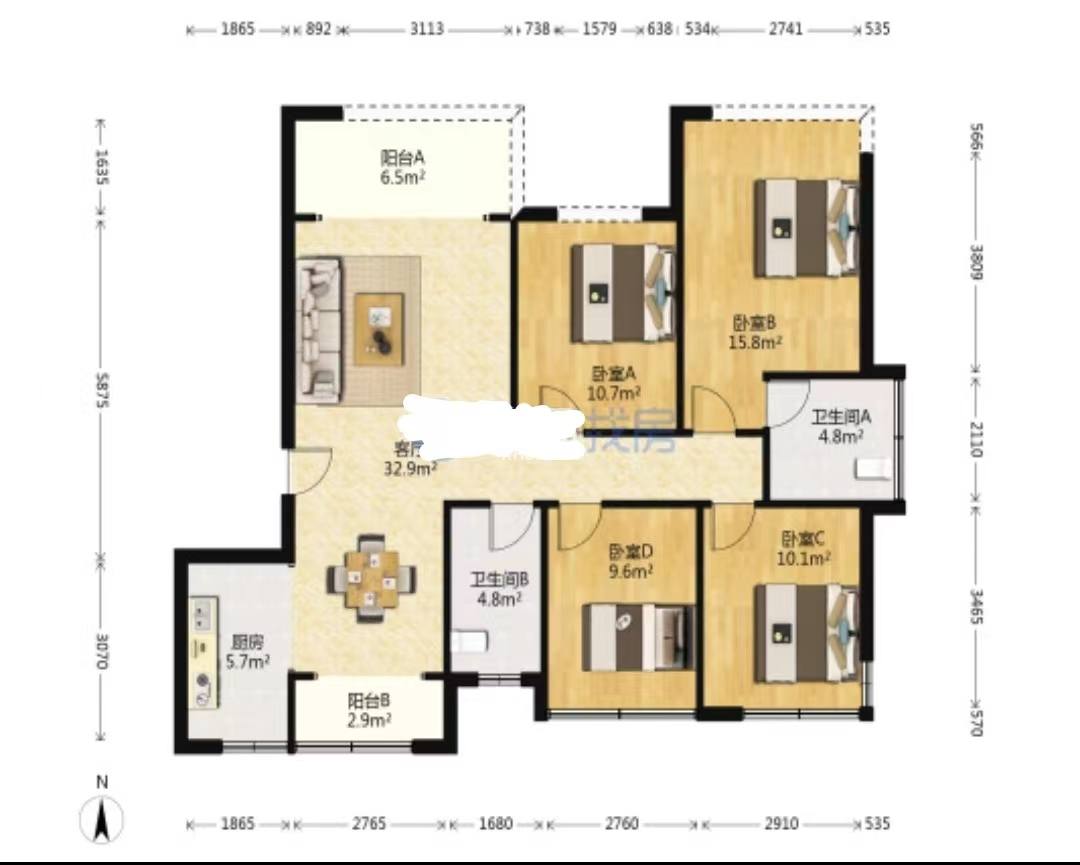 雅立天骄阁  4室2厅2卫    89.5万 雅立天骄阁  4室2厅2卫    89.5万室内图