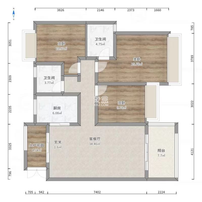 经世龙城 3室2厅1卫 93.0万 经世龙城 3室2厅1卫 93.0万室内图