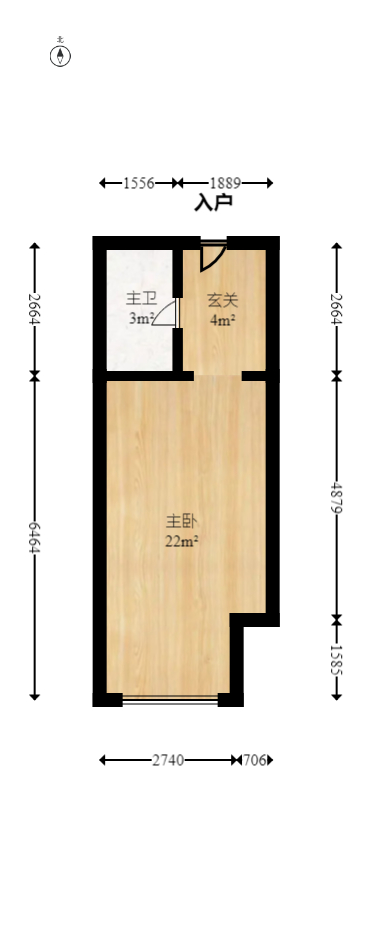 融科东南海  1室1厅1卫   18.50万室内图1