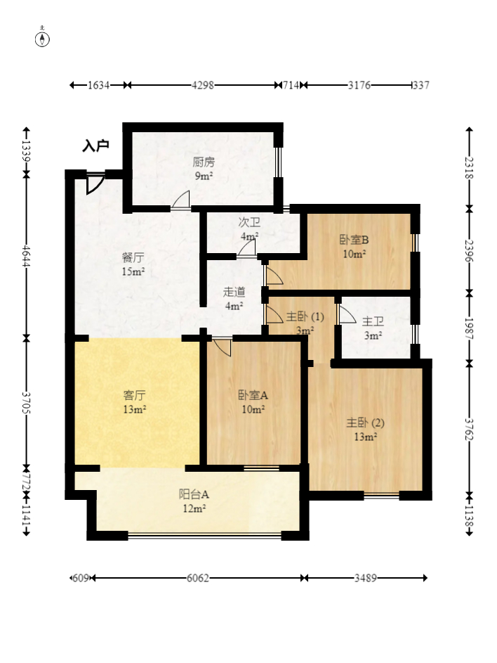 融科东南海  3室2厅1卫   102.00万室内图1