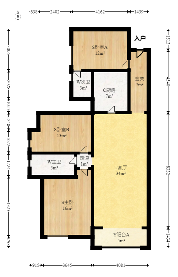 融科东南海 3室2厅2卫 2300.0元/月 融科东南海 3室2厅2卫 2300.0元/月户型图