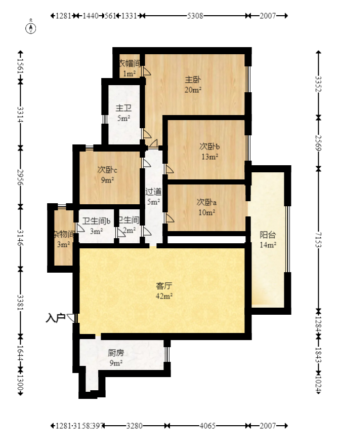 双盈卧龙湾  4室2厅1卫   92.00万室内图1