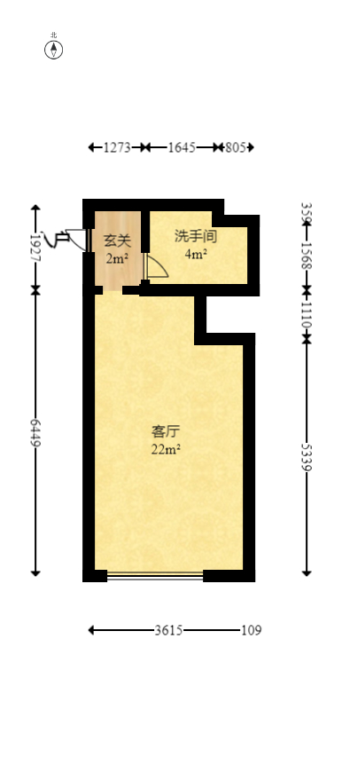 云集国际  1室1厅1卫   35.00万室内图1
