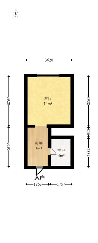 恒大翡翠华庭  1室1厅1卫   28.30万室内图1