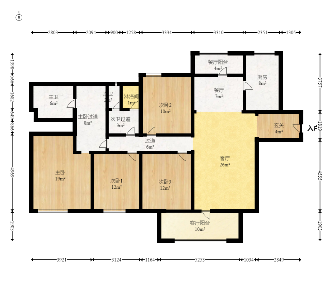 万科里金域国际 4室2厅2卫 428.0万 万科里金域国际 4室2厅2卫 428.0万户型图