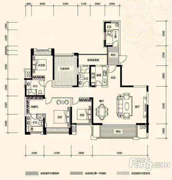 佳兆业金域天下二期 5室2厅3卫 72.8万 佳兆业金域天下二期 5室2厅3卫 72.8万室内图