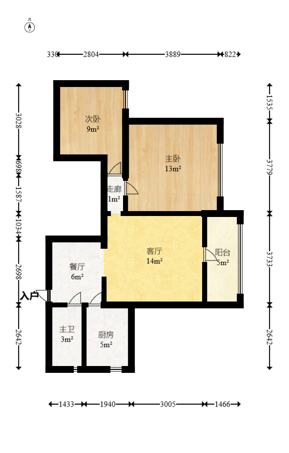 恒大翡翠华庭 2室2厅1卫 1900.0元/月 恒大翡翠华庭 2室2厅1卫 1900.0元/月户型图