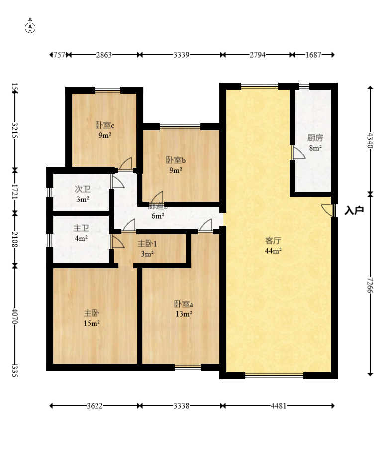 卓越浅水湾 4室2厅2卫 4800.0元/月 卓越浅水湾 4室2厅2卫 4800.0元/月户型图
