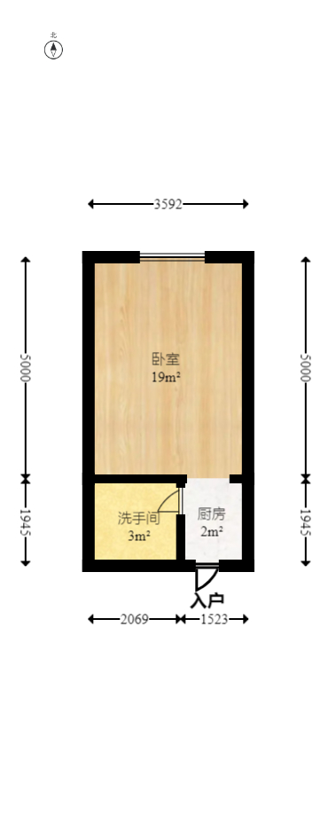梅溪鑫苑名家 1室1厅1卫 1200.0元/月 梅溪鑫苑名家 1室1厅1卫 1200.0元/月户型图