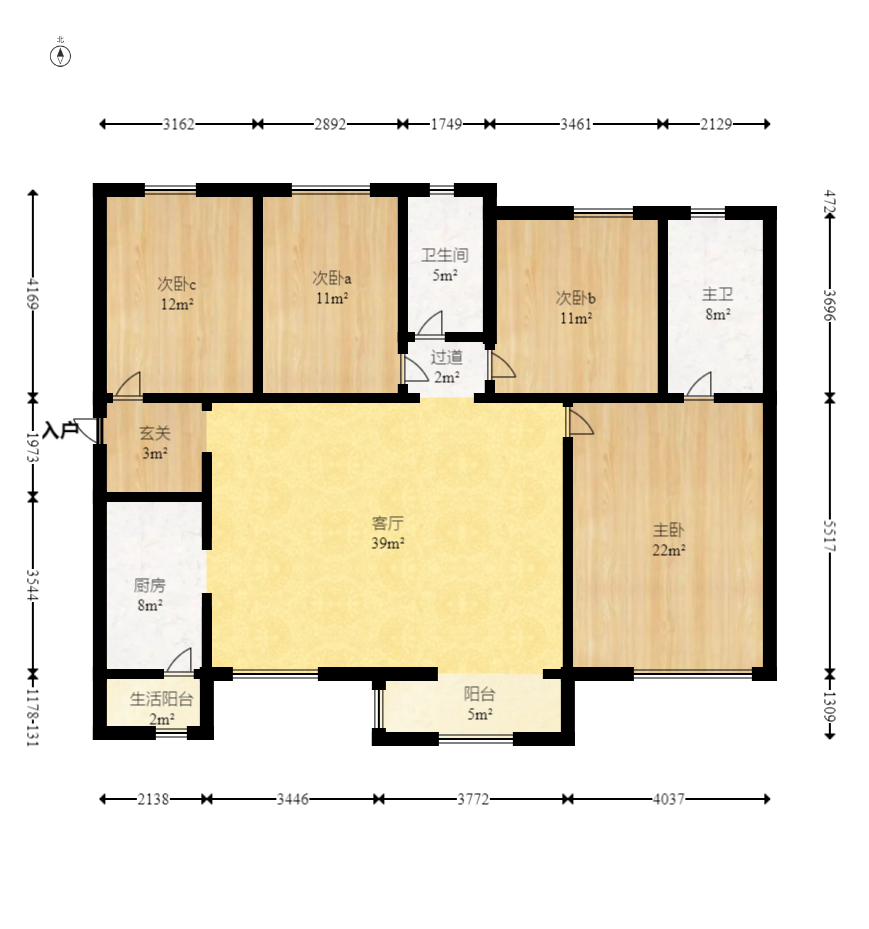 润和紫郡一期 4室2厅1卫 130.0万 润和紫郡一期 4室2厅1卫 130.0万户型图