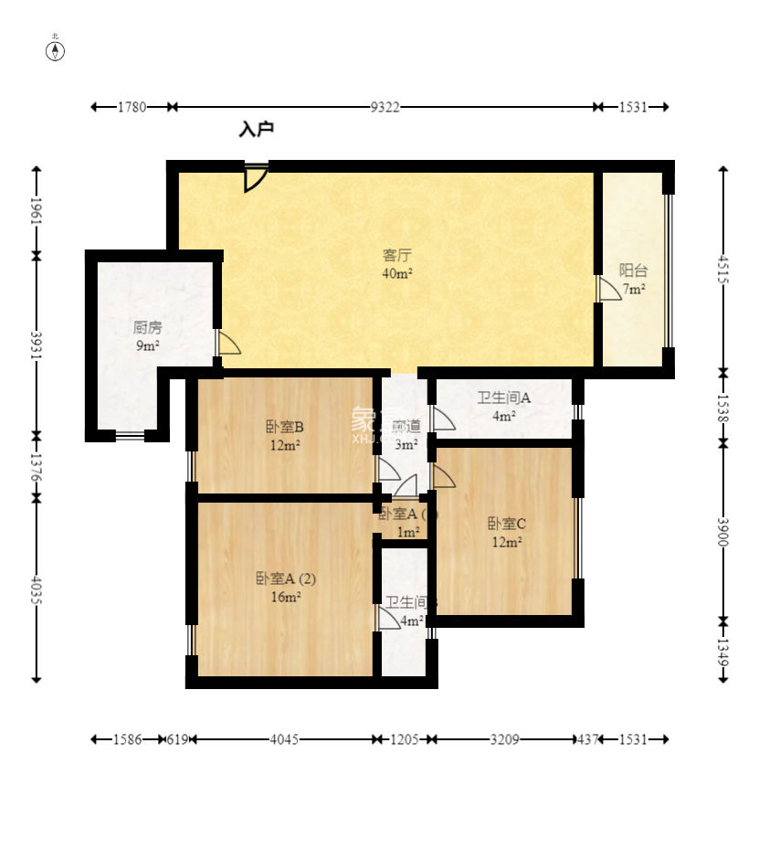金碧文华  3室2厅1卫    74.9万
